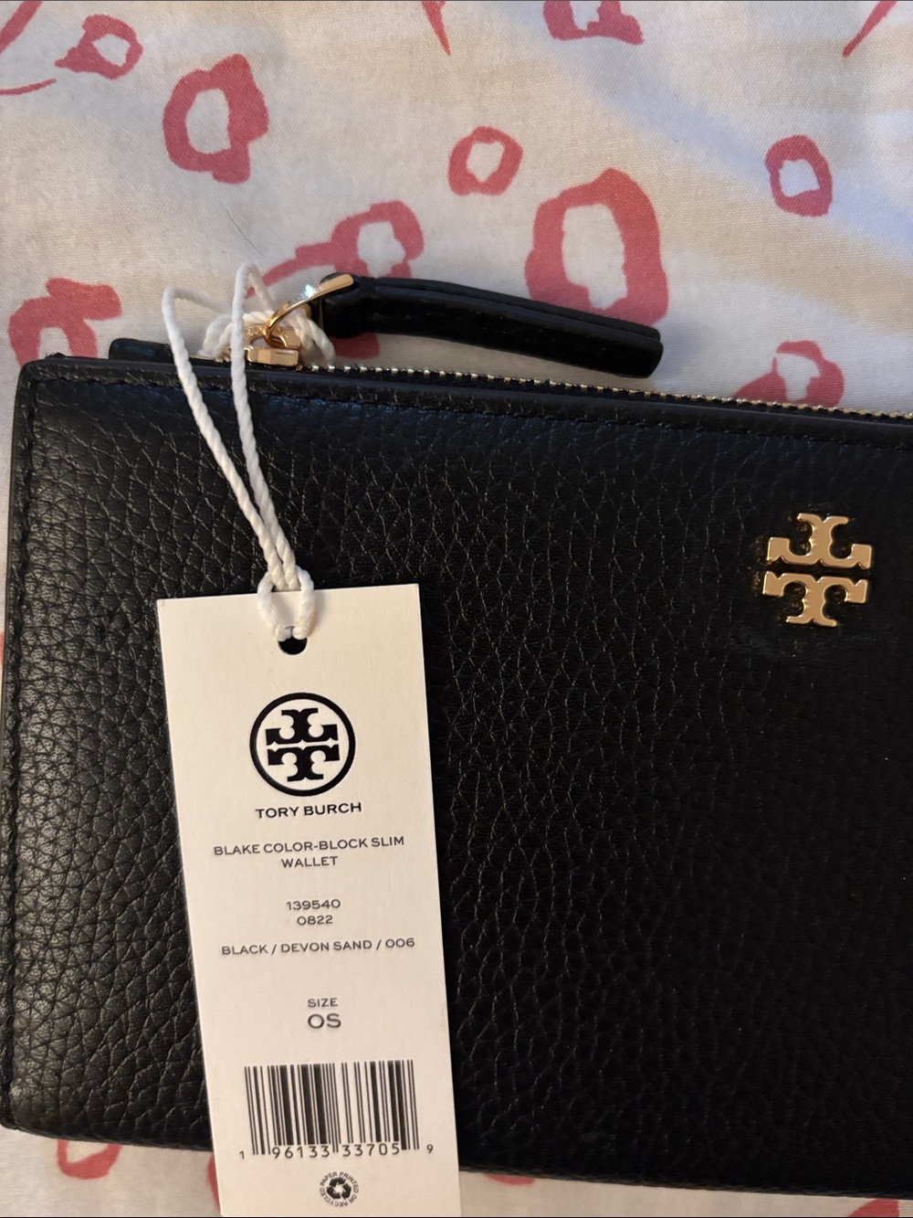 Tory Burch Blake Black Leather slim wallet nwt - Picture 2 of 5